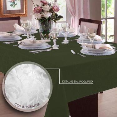 Imagem de Toalha de mesa Jacquard 6 Lugares  Admirare, Musgo