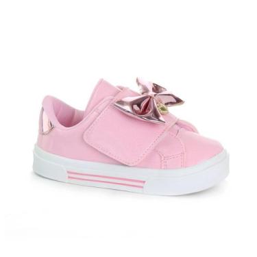 Imagem de Tenis Infantil Menina Rosa Criança Lançamento Lacinho Casual - Pemania
