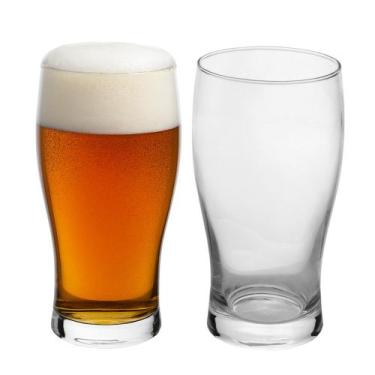 Imagem de Jogo 2 Copo de Cerveja de Vidro Chopp Bar Bebida Wolff 550ml