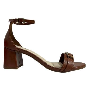 Imagem de Sandália bebecê salto médio ref:t5280-263 feminino, Pecan, 35