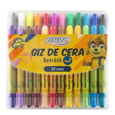Imagem de Giz de cera retrátil 24 cores BRW