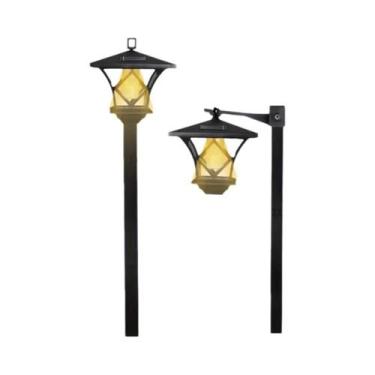 Imagem de Luminária Solar Retrô Para Jardim, Coluna Decorativa LED Com Sensor Au