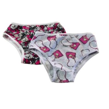 Imagem de Kit 2 Calcinha Infantil Menina Cotton Premium Sortida 2 A 12 - Império