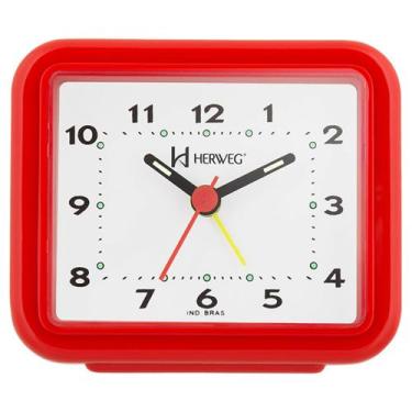 Imagem de Despertador Analógico Quartzo Herweg 2612 044 Vermelho