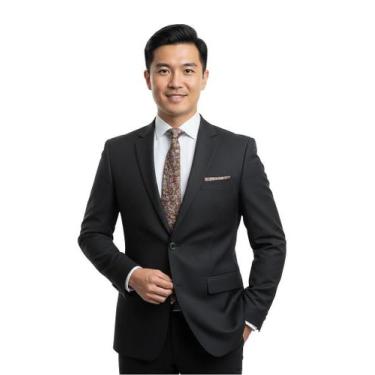 Imagem de Terno Slim Masculino Preto em Microfibra com Corte Italiano T&C MF399,