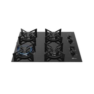Imagem de Cooktop a Gás Fischer Fit Line Trempe Iron 4 Bocas Vidro Temperado Preto Bivolt