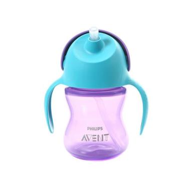 Imagem de Copo Infantil com Canudo 200ml Philips Avent - SCF796/02 Azul e Roxo