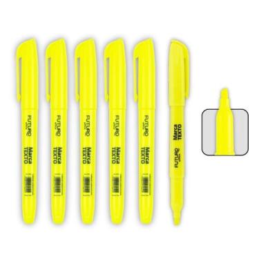 Imagem de Kit Com 6 Unidades de Marca Texto Para Resumos Textos Leitura Colorido