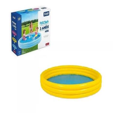 Imagem de Piscina Inflável 3 Anéis 400 Litros 157x25cm Amarela- Wellmix 