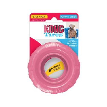 Imagem de Brinquedo kong tires pneu para filhotes rosa medio  