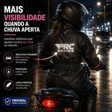 Imagem de Capa De Chuva Moto Impermeável Nylon Conjunto Piracapas Feminino, M