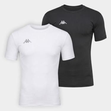 Imagem de Kit Camiseta Kappa Térmica Embrace C/2 Masculina, Branco, P