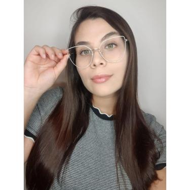 Imagem de Armação De Óculos Para Grau Feminina Gatinho Eduarda Branca-Feminino