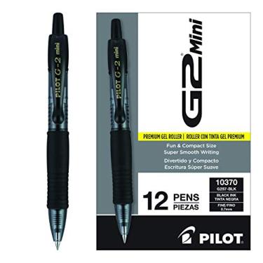 Imagem de Pilot, G2 Mini canetas de gel esferográficas premium, ponta fina de 0,7 mm, preta, pacote com 12