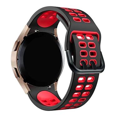Imagem de Pulseira Esportiva Moderna compativel com Samsung Galaxy Watch 4, Galaxy Watch 4 Classic, Galaxy Watch 5, Galaxy Watch 5 PRO - Marca LTIMPORTS (Preto/Vermelho)