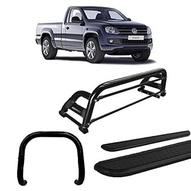 Imagem de Kit Quebra Mato+Estribo CHAPA+Santo Ant H2/AMAROK CS PRETO