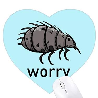 Imagem de Mousepad minimalista de desenho animado com inseto pulga coração tapete de borracha para escritório