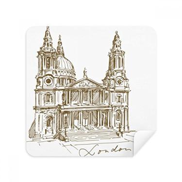 Imagem de St.Paul's Cathedral Inglaterra Londres pano pano pano limpador de tela tecido de camurça pacote com 2