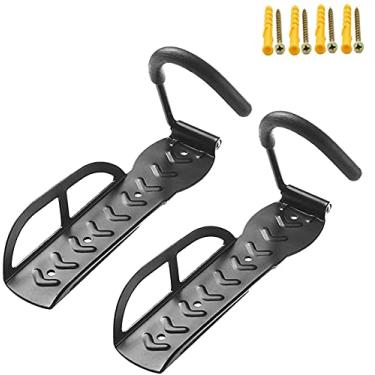 Imagem de Suporte de bicicleta para garagens, ganchos verticais para pendurar bicicletas para armazenamento interno com ganchos não reversíveis (pacote com 2)