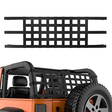 Imagem de JoyTutus Cargo Net serve para Jeep Wrangler, rede de teto de carro para Jeep Wrangler JK JKU JL YJ TJ LJ 1997 a 2020 Cargo Net
