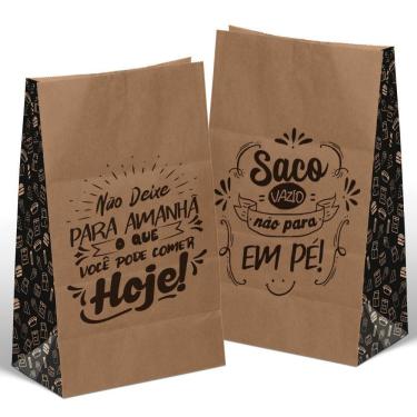 Imagem de Saco Kraft Médio Para Delivery, Viagem Reforçado 300un