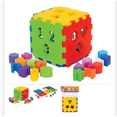 Imagem de Cubo Didático Pequeno Educativo Pedagógico Encaixe