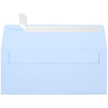 Imagem de Envelopes de aba quadrada LUXPaper #10 em 80 lb. Envelopes de negócios para bebês azuis e impressos para letras corporativas e documentos legais com destaque e impressão, pacote com 50, tamanho do envelope 4 1/8 x 9 1/2 (azul)