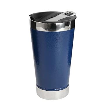 Imagem de COPO ISOTERMICO DE AÇO INOX COM TAMPA E ABRIDOR 510ML (Azul)