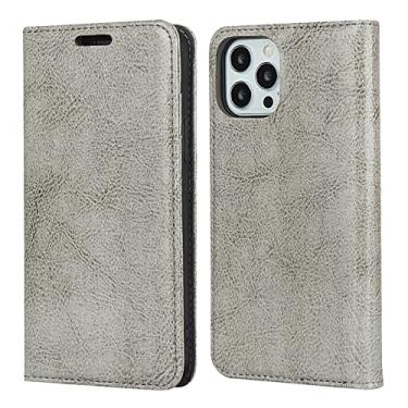 Imagem de GSYH Capa para iPhone 11/11 Pro/11 Pro Max, Capa carteira de couro PU com compartimentos para cartão Kickstand TPU à prova de choque capa protetora magnética fólio cinza, 11pro max 16,5 cm