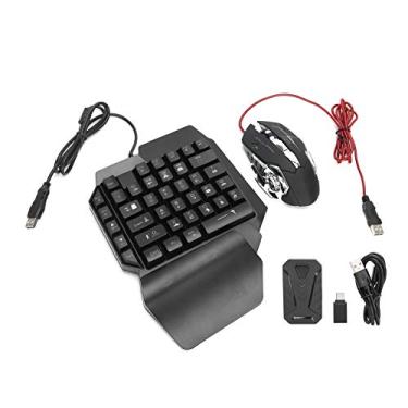 Imagem de Teclado de jogos com uma mão, combo conversor de mouse e teclado profissional RGB 35 teclas para adaptador OTG E-Sport Gaming compatível com Ps3/Ps4/Ps5/Xbox360/Xbox One/Xbox Series