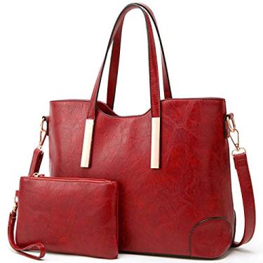 Imagem de Bolsas e bolsas TcIFE para mulheres Bolsa de ombro Bolsas carteiras, 2-wine, Medium