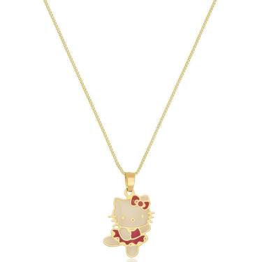 Imagem de Colar Personalizado Hello Kitty Folheado Em Ouro 18K