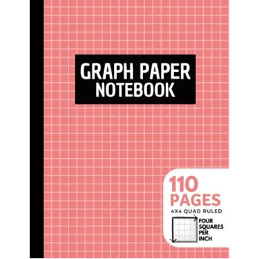 Imagem de Graph Paper Notebook: 4 Squares Per Inch | 4x4 Graphing Grid Paper for Math, Science, Accounting, Engineering, Organic Chemistry Students | Large, 8.5x11 in | Pink