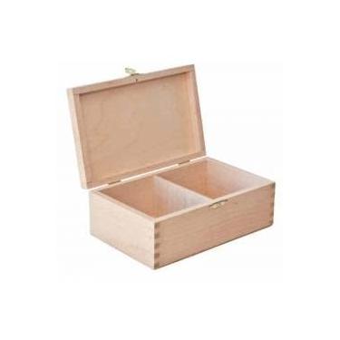 Imagem de Caixa de armazenamento de madeira/estojo para peças de xadrez de tamanho padrão - xadrez não incluído - madeira natural