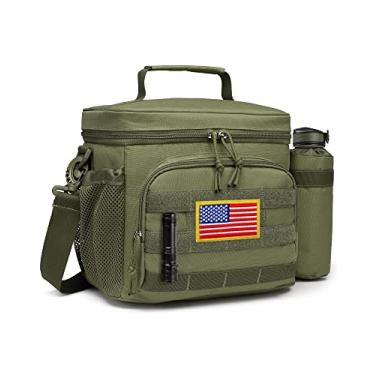 Imagem de TACTICISM Lancheira tática para homens, lancheira MOLLE de 12 L para adultos, lancheira com isolamento térmico de até 8 horas, grande e durável à prova de vazamento com bolsa de garrafa de água