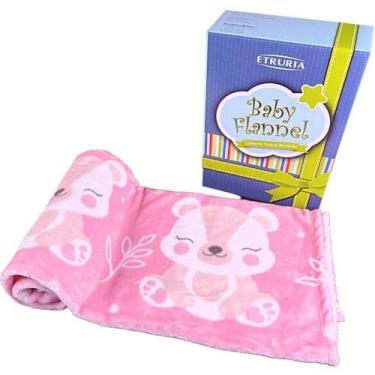 Imagem de Cobertor Manta Baby Infantil Flannel Etruria Toque de Seda Ursa Rosa Maya