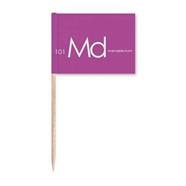 Imagem de Elementos Químicos Mesa de Período Actinida Mendelevium Md Bandeira de palito de dente Marcador Topper Decoração de Festa