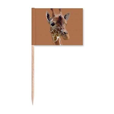 Imagem de Bandeiras de palito de dente com gola de chifre lateral de girafa para decoração de festa