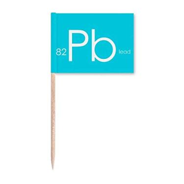 Imagem de Elementos Químicos Mesa menstrual Metais ruins Chumbo Pb Bandeiras de palito de dente Marcador Topper Decoração de festa