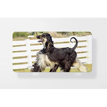 Imagem de Capa para placa de carro Afghan Hound 2 – Capa para placa de carro – Capa para placa de carro 15 x 30 cm