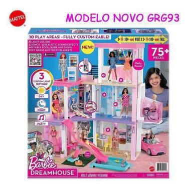 Casa da Barbie de 3 andares com guarda-sol pop-up, multicolorida