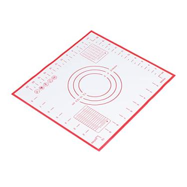 Imagem de Tapete de cozimento, antiaderente, resistente à temperatura, antiderrapante, silicone durável, fácil de limpar, tapete de rolamento de massa comestível para cozimento (【Vermelho】29 * 26CM)