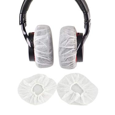Imagem de ORIONE 100 Capas para Fone de Ouvido Sanitário Branco, Não Tecido, à Prova de Germes, Desodorizantes e Laváveis, para a Maioria dos Fones de Ouvido com Almofadas de 8,5 ~ 10 cm, XL - 13cm