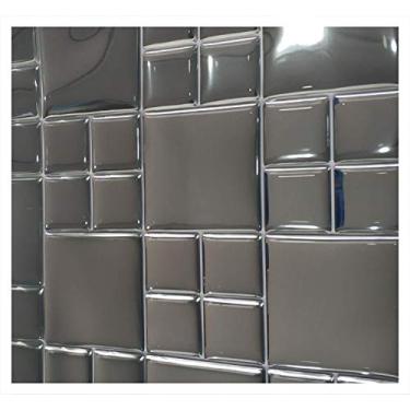 Imagem de Pastilha Adesiva Resinada Espelhada Prata Cromada Miscelânea Kit 4 Placas