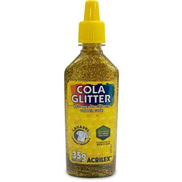 Imagem de Ouro Acrilex Cola Com Glitter Tubo 35g, 12 Unidades