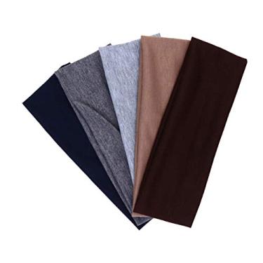 Imagem de Lurrose 5 peças de faixas elásticas para exercícios, faixas de cabelo, faixas de suor para cabeça para yoga, maquiagem (cor 1), Picture 3, Size 1