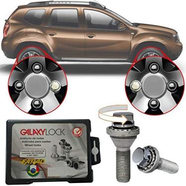Imagem de Trava Antifurto Anti Roubo de Roda Parafuso Porca Farad Galaxylock Renault Duster 2012 à 2019 Com Mais de 10.000 Segredos I/M