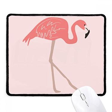 Imagem de Mousepad rosa com estampa de flamingo, borda costurada, tapete de borracha para jogos
