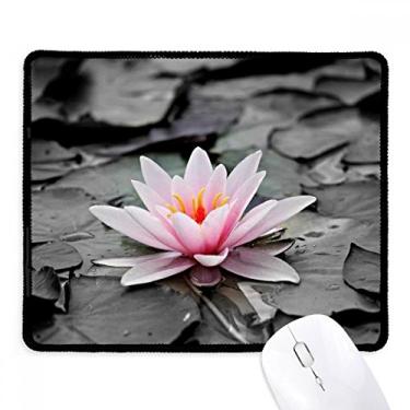 Imagem de Mousepad rosa flores vermelho lótus borda costurada tapete de borracha para jogos