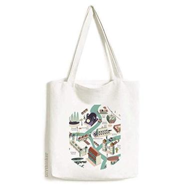 Imagem de Cingapura – Bolsa de lona para viagem com percurso turístico